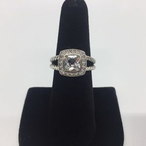 David Yurman ‘Albion’ Petite Ring w Stone/Diamonds